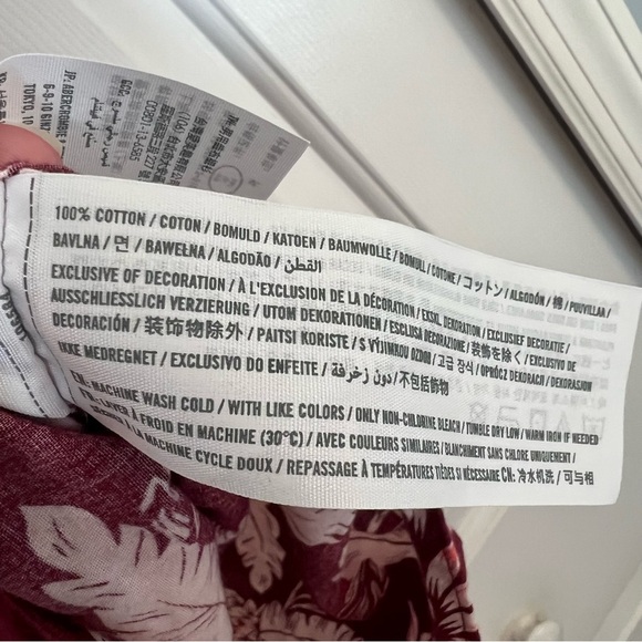 Abercrombie & Fitch Men’s Red and White Casual Button Down Hawaiian Shirt XL - Picture 6 of 7